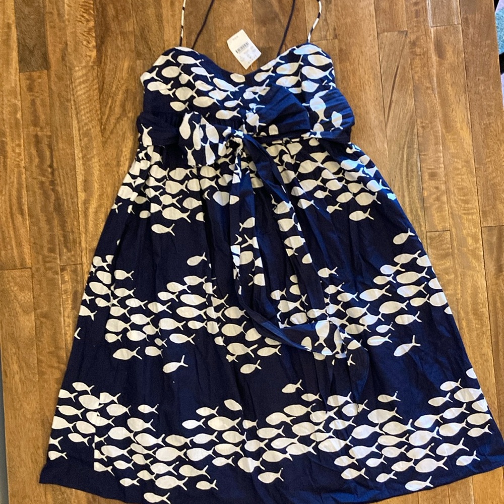 NWT RARE J. Crew Martine School of Fish Print Dress from summer 2006; size 4
